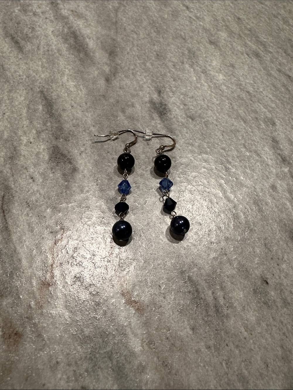 Elegant Navy Bead Drop Earrings - Women Jewelry